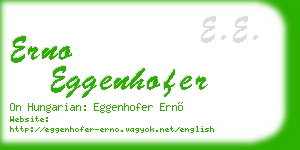 erno eggenhofer business card